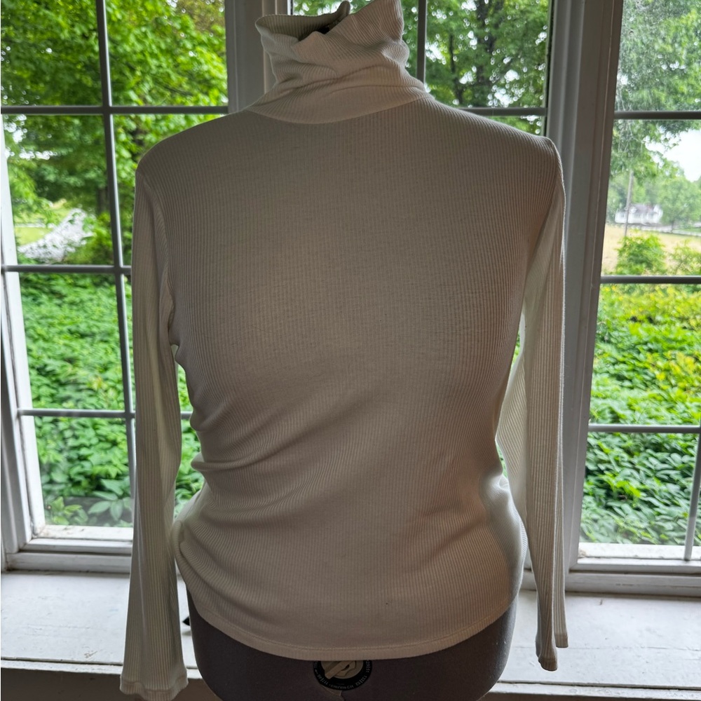 Old Navy Cream Ribbed Turtleneck